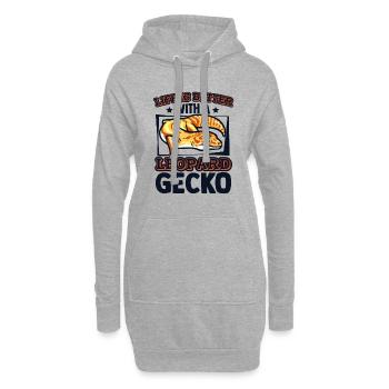 La vie est meilleure avec un lézard gecko léopard - Sweat-shirt à capuche long Femme - gris chiné - Devant
