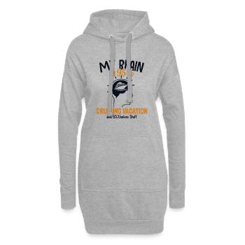 Mon cerveau est composé à 95 % de passagers de vacances en croisière - Sweat-shirt à capuche long Femme - gris chiné - Devant