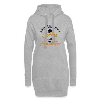 Alimenté par le café et les tatous Pink Fairy Lover - Sweat-shirt à capuche long Femme - gris chiné - Devant