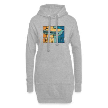 Harmonica rétro Harmoniciste Harmoniste de harpe à bouche - Sweat-shirt à capuche long Femme - gris chiné - Devant