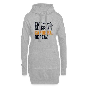 Manger Dormir Capoeira Répéter Ginga Capoeirista Danse - Sweat-shirt à capuche long Femme - gris chiné - Devant