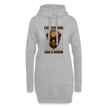 Vivre fort comme un bison Bison Bison d’Amérique - Sweat-shirt à capuche long Femme - gris chiné - Devant