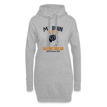 Mein Gehirn ist zu 95% Liebhaber von Brotbackautomaten - Hoodie-Kleid - Grau meliert - Vorne