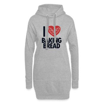Ich liebe Brotbacken Brotbackautomat Brotteig Brot Brot - Hoodie-Kleid - Grau meliert - Vorne