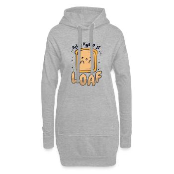 Alles, was ich knete, ist Brotbrotteig Brotbackautomat Brot - Hoodie-Kleid - Grau meliert - Vorne