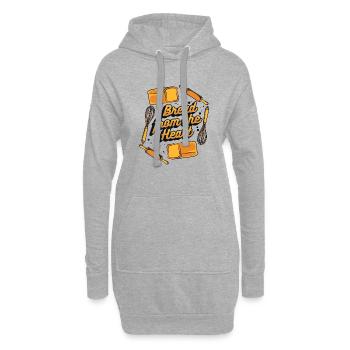 Brot aus dem Herzen Brotteig Brotbackautomat - Hoodie-Kleid - Grau meliert - Vorne