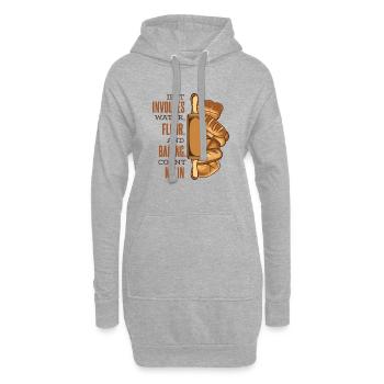 Comptez-moi dans la pâte à pain Machine à pain Bread Queen - Sweat-shirt à capuche long Femme - gris chiné - Devant