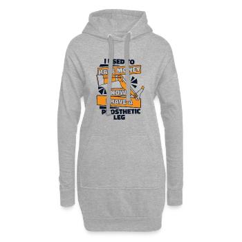 Maintenant, j’ai une jambe prothétique Jambe artificielle Jambe - Sweat-shirt à capuche long Femme - gris chiné - Devant