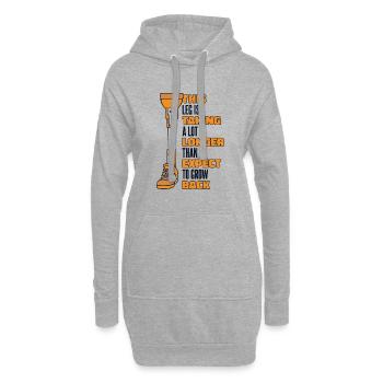 Das Bein braucht länger, um wieder zu wachsen Benutzerbein - Hoodie-Kleid - Grau meliert - Vorne