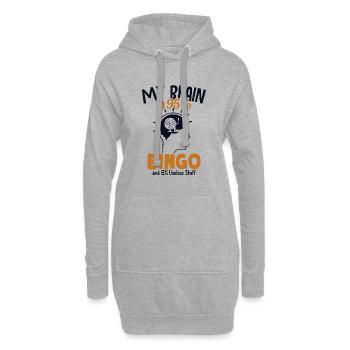 Mein Gehirn besteht zu 95 % aus Bingo. Professioneller Caller Daubers - Hoodie-Kleid - Grau meliert - Vorne
