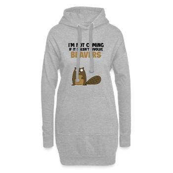 Ne pas venir si cela n'implique pas de castors eurasiens - Sweat-shirt à capuche long Femme - gris chiné - Devant