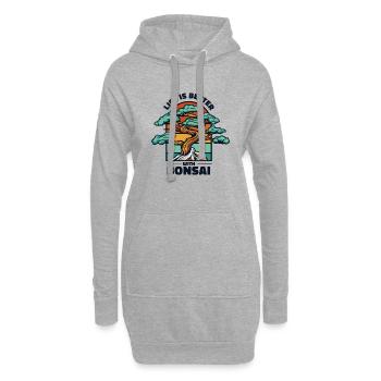 La vie est meilleure avec Bonsaï Bonsaï d’intérieur Bonsaï - Sweat-shirt à capuche long Femme - gris chiné - Devant
