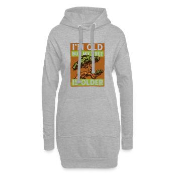 Je suis vieux mais mon arbre est plus vieux Penjing Indoor - Sweat-shirt à capuche long Femme - gris chiné - Devant