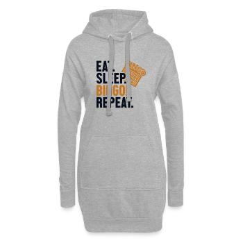 Manger Dormir Bingo Répéter l’appelant Daubers - Sweat-shirt à capuche long Femme - gris chiné - Devant