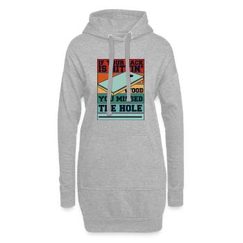 Du hast das Loch verpasst Sitzsack Spielbretter Cornhole - Hoodie-Kleid - Grau meliert - Vorne