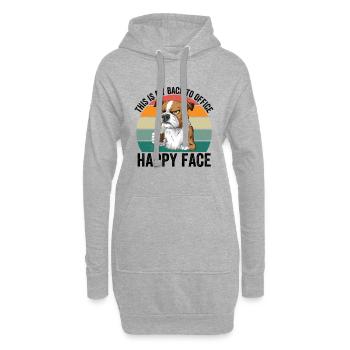 C’est mon visage heureux de retour au bureau - Sweat-shirt à capuche long Femme - gris chiné - Devant