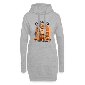 Gefühle sind nur Besucher Symbol der buddhistischen Statue - Hoodie-Kleid - Grau meliert - Vorne