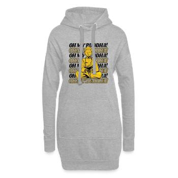 Oh mein Buddha Buddhistische Statue Symbol Priester - Hoodie-Kleid - Grau meliert - Vorne