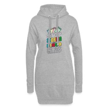 Arrêtez de regarder mes cartes de bingo Caller Daubers - Sweat-shirt à capuche long Femme - gris chiné - Devant
