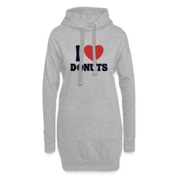 Ich liebe Donuts Donuts Maker Glasierter Liebhaber Donut - Hoodie-Kleid - Grau meliert - Vorne