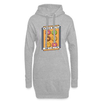 Schauen Sie sich meinen Sixpack Doughnut Glazed Maker Lover an - Hoodie-Kleid - Grau meliert - Vorne