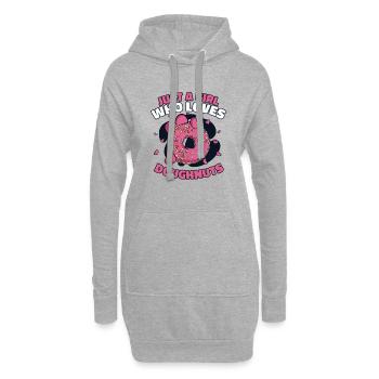 Mädchen, Das Donuts liebt Donuts Maker Glasiert - Hoodie-Kleid - Grau meliert - Vorne