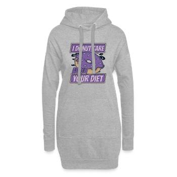I Donut Care About Your Diet Donut, glasiert - Hoodie-Kleid - Grau meliert - Vorne