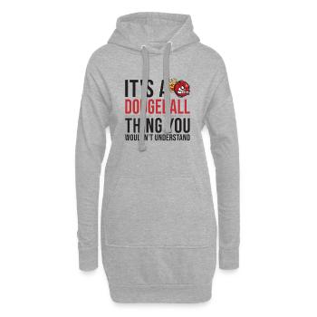 C’est un jeu d’équipe de ballon chasseur Prisonball - Sweat-shirt à capuche long Femme - gris chiné - Devant