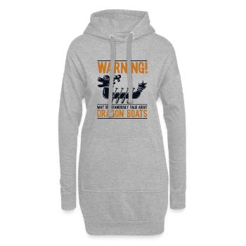 Peut parler spontanément de l’équipe de bateaux-dragons - Sweat-shirt à capuche long Femme - gris chiné - Devant