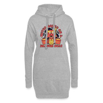 Jamais ennuyé sur un amoureux de l’équipe de batteurs de dragon - Sweat-shirt à capuche long Femme - gris chiné - Devant