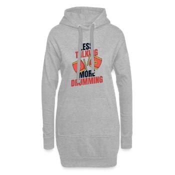 Less Talking More Drumming Drummer Team Paddler - Hoodie Dress - heather grey - Front