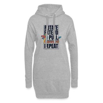 Rotation Extension Traction Répétition Pagayeur Batterie Équipe - Sweat-shirt à capuche long Femme - gris chiné - Devant