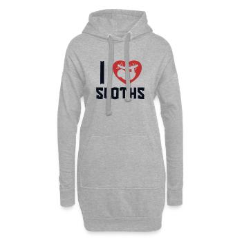 Ich liebe Faultiere Braunkehl Pilosa Folivora - Hoodie-Kleid - Grau meliert - Vorne