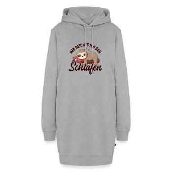 Mir reichts ich geh Schlafen à gorge brune - Sweat-shirt à capuche long Femme - gris chiné - Devant