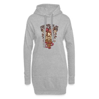 Tu m’as eu chez la sorbetière Gelato Lover Ice - Sweat-shirt à capuche long Femme - gris chiné - Devant