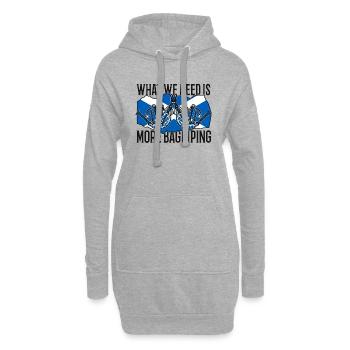 Was wir brauchen, sind mehr Dudelsackspieler - Hoodie-Kleid - Grau meliert - Vorne