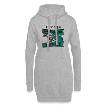 Restez calme et jouez du joueur de cornemuse - Sweat-shirt à capuche long Femme - gris chiné - Devant