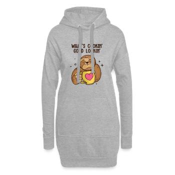Qu’est-ce qui mijote bien Beau Pilosa Folivora Lover - Sweat-shirt à capuche long Femme - gris chiné - Devant