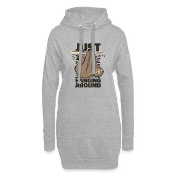 Juste traîner autour du pilosa, à gorge brune - Sweat-shirt à capuche long Femme - gris chiné - Devant