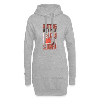 Ich kann alles langsamer machen Folivora Braunkehl - Hoodie-Kleid - Grau meliert - Vorne