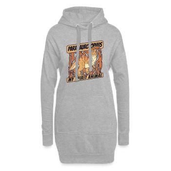 Mein Geistertier Parasaurolophini Dinosaurier - Hoodie-Kleid - Grau meliert - Vorne