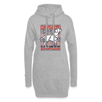 Juste un de mes superpouvoirs : le pliage de grue en papier - Sweat-shirt à capuche long Femme - gris chiné - Devant