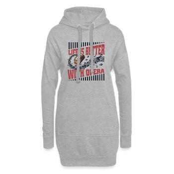 La vie est meilleure avec un chanteur d’opéra - Sweat-shirt à capuche long Femme - gris chiné - Devant