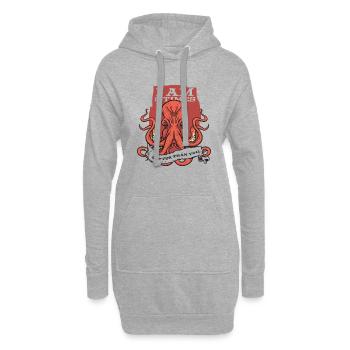 Je suis 8 fois mieux que toi Cephalopoda octopodes - Sweat-shirt à capuche long Femme - gris chiné - Devant