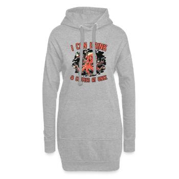 Kann 8 Kaffees auf einmal trinken Octopoda Cephalopoda - Hoodie-Kleid - Grau meliert - Vorne