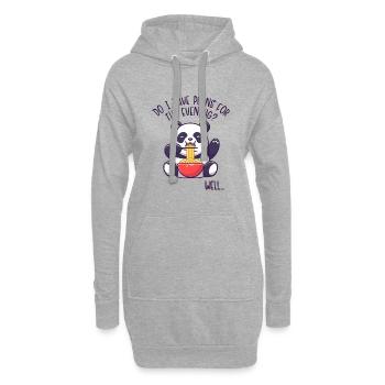 Ich habe Pläne für den Abend Panda Bär Freund - Hoodie-Kleid - Grau meliert - Vorne