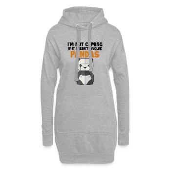 Ne pas venir si cela n’implique pas l’ami des pandas - Sweat-shirt à capuche long Femme - gris chiné - Devant