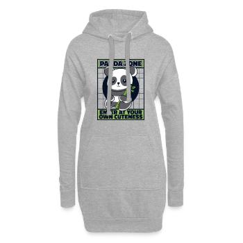 Panda Zone Betreten Sie Ihre eigene Niedlichkeit Panda Bär - Hoodie-Kleid - Grau meliert - Vorne