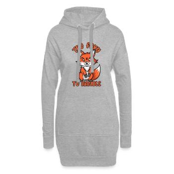 Zu fuchsig, um mit Rotfuchs Canidae Caninae Fuchs umzugehen - Hoodie-Kleid - Grau meliert - Vorne
