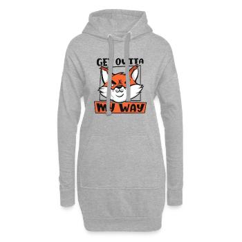 Dégage de mon chemin Renard roux Canidés Caninae Renard - Sweat-shirt à capuche long Femme - gris chiné - Devant